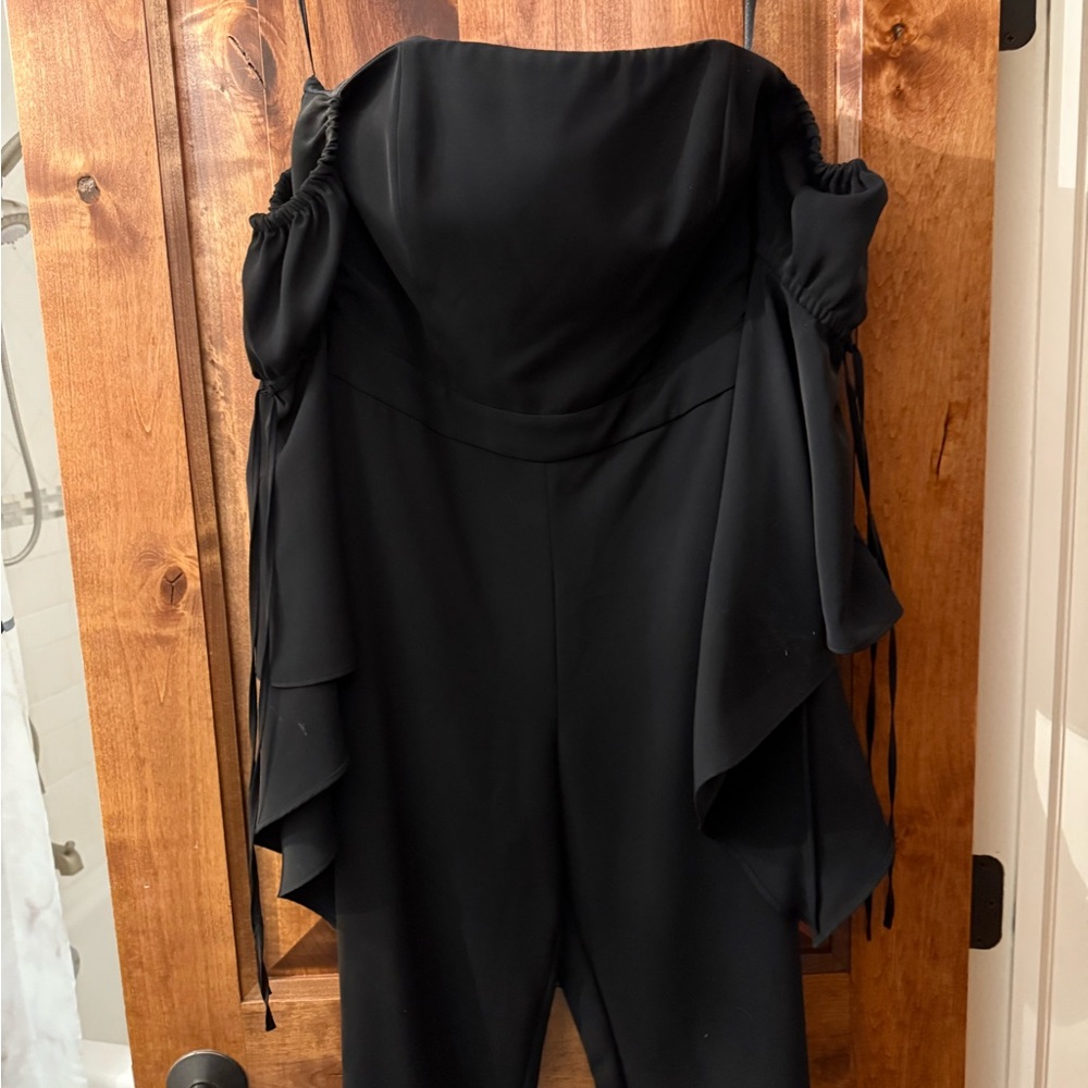 Elegant Black Strapless Jumpsuit